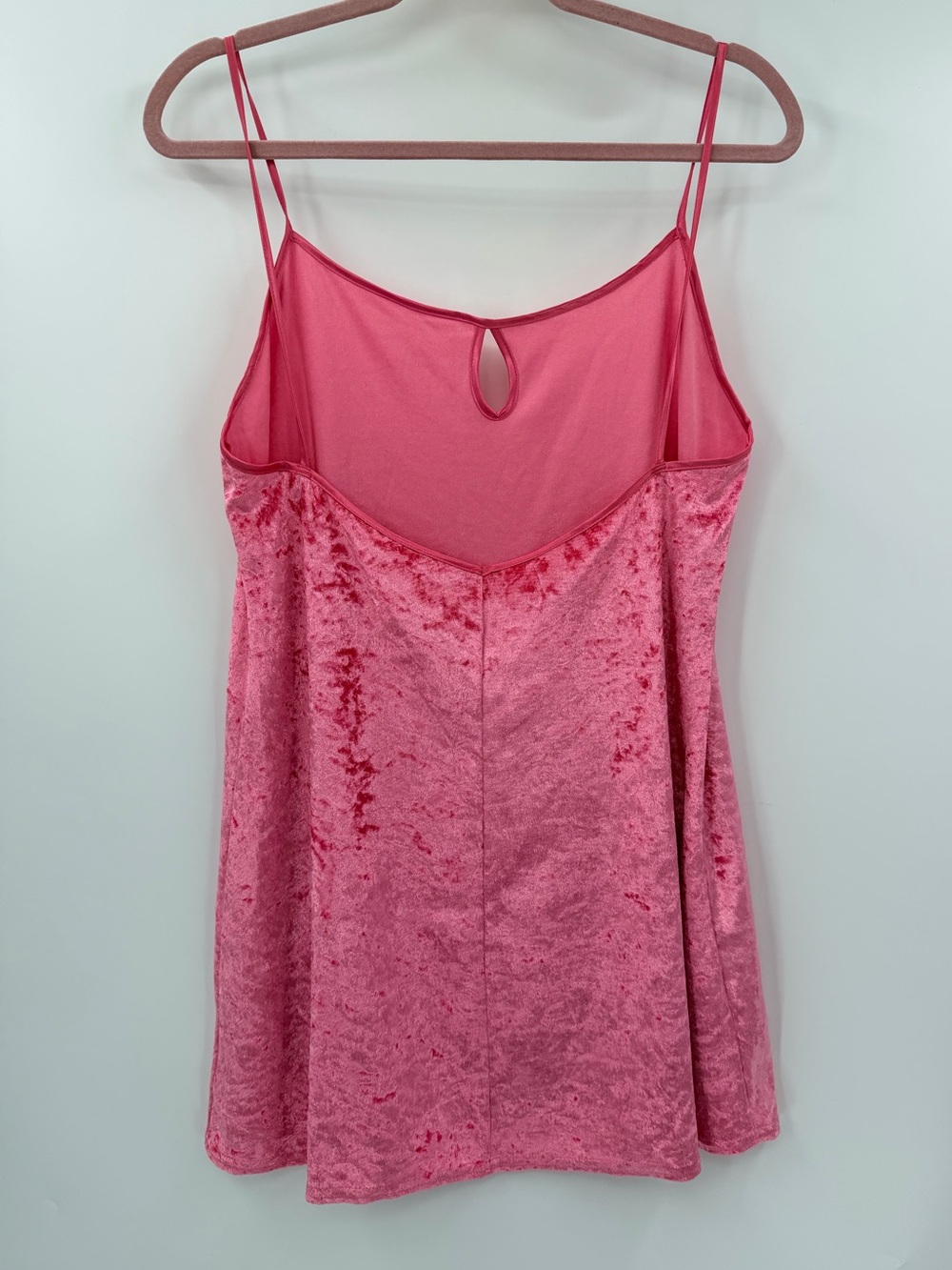 Vintage 90s Y2K Pink Velvet Mini Dress Lingerie Medium California Dyansty - Picture 5 of 5